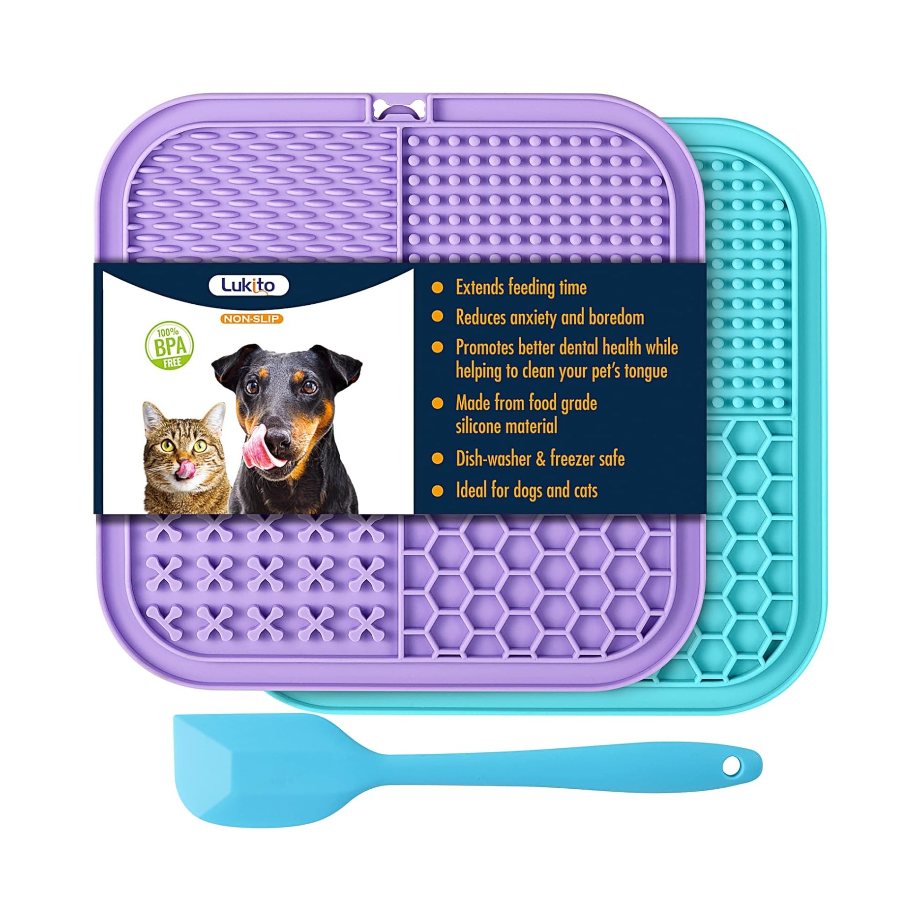 Suction lick mat for bath time and nail trims