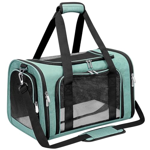 Turquoise LEHNI soft-sided collapsible pet travel carrier