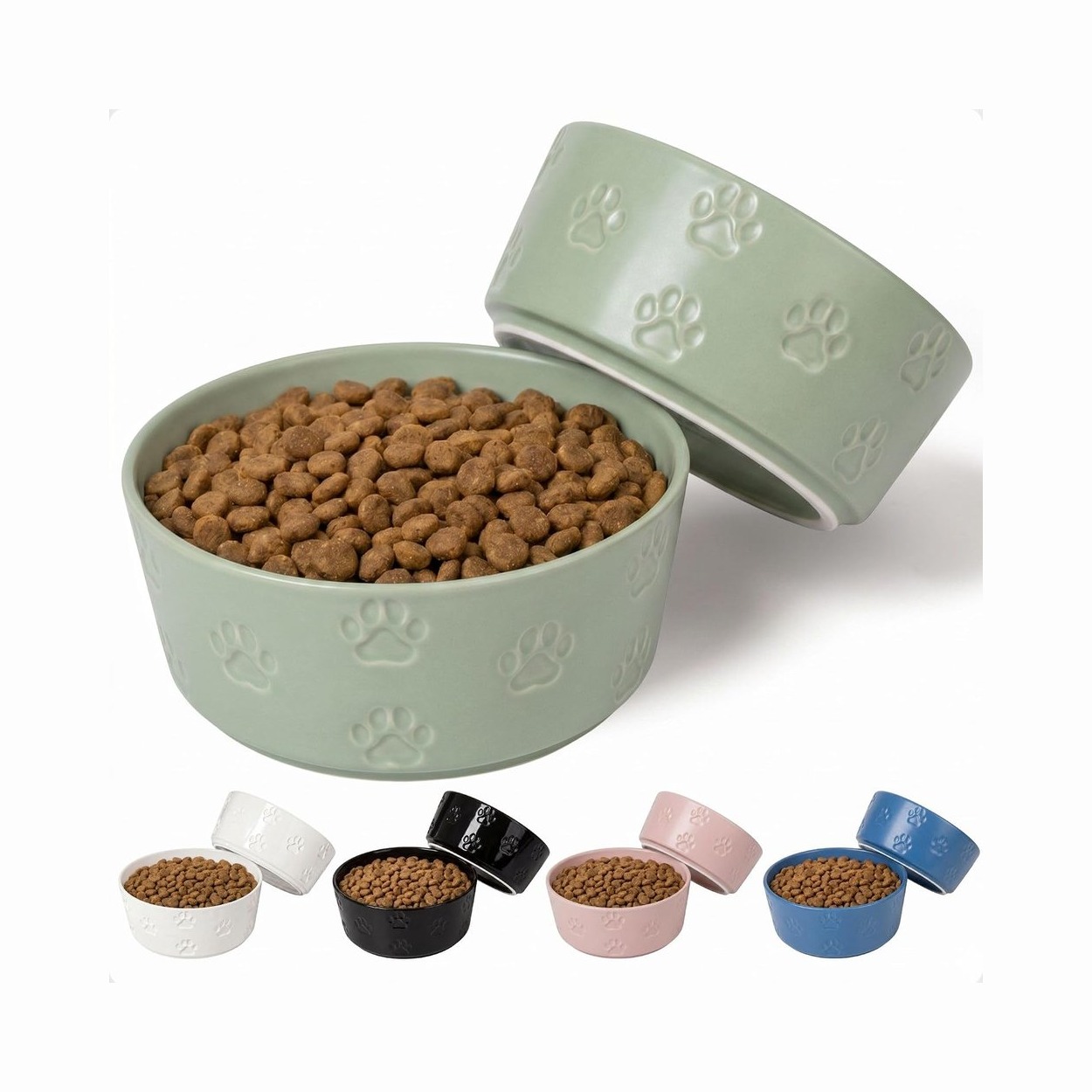 Ceramic Bowl Set with an Anti-Skid Base