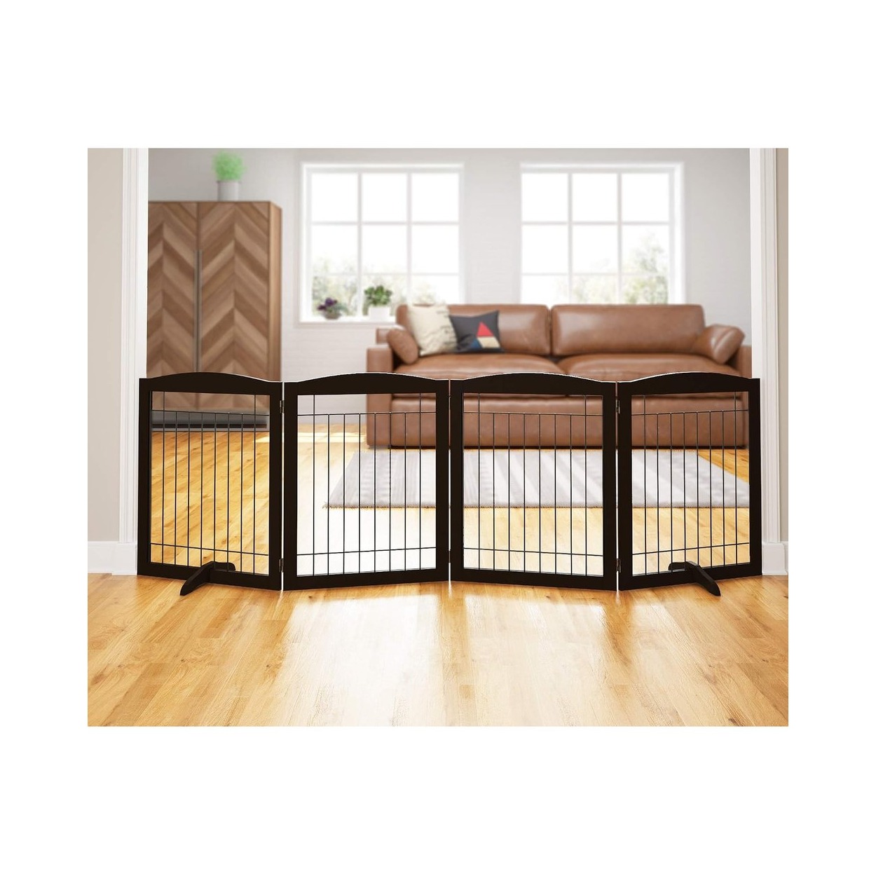 Freestanding Wire Gate for Blocking Off Wide Spaces