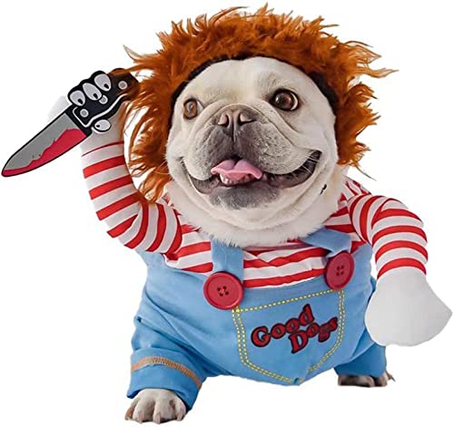 Dog wearing a novelty cosplay Halloween costume